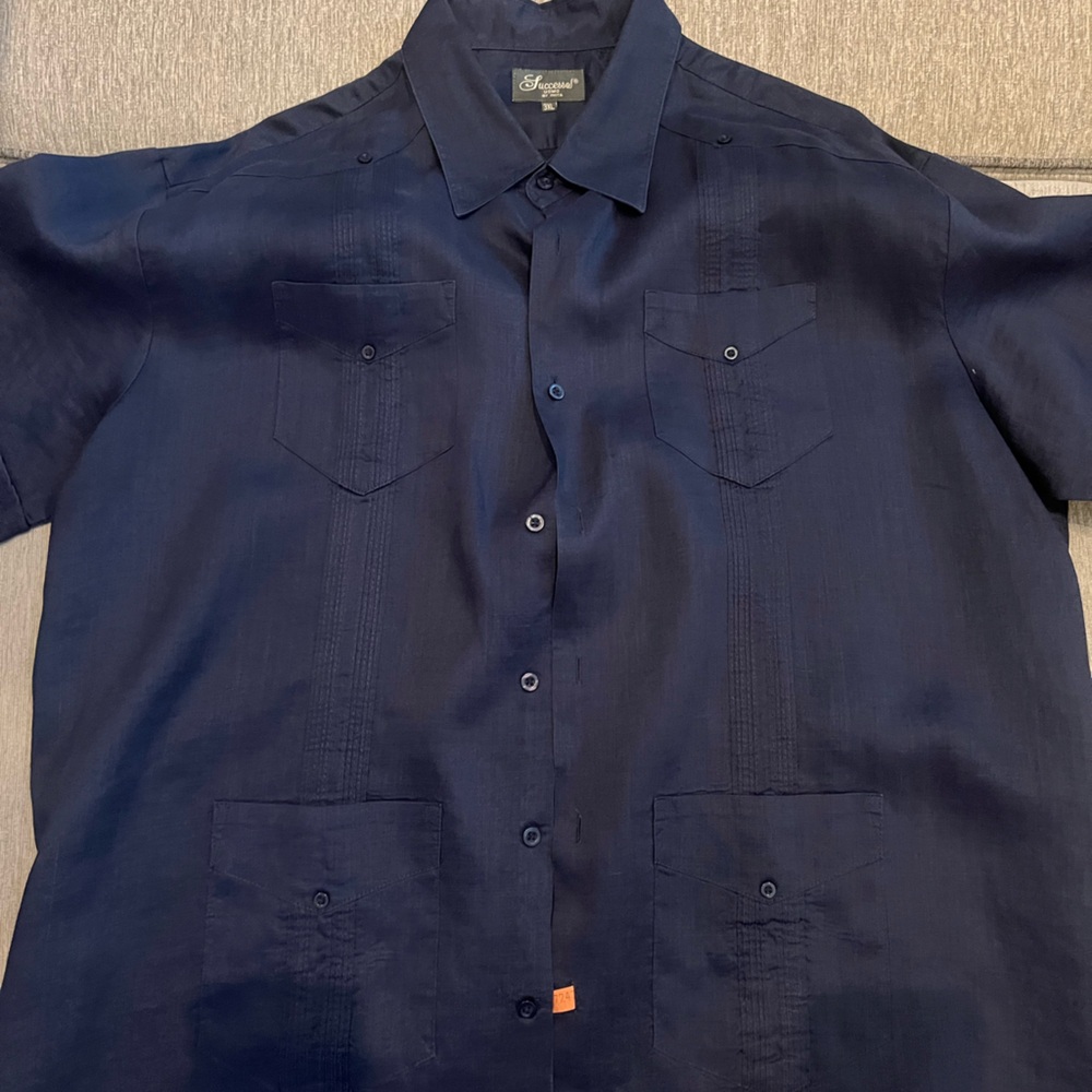 Navy blue button down